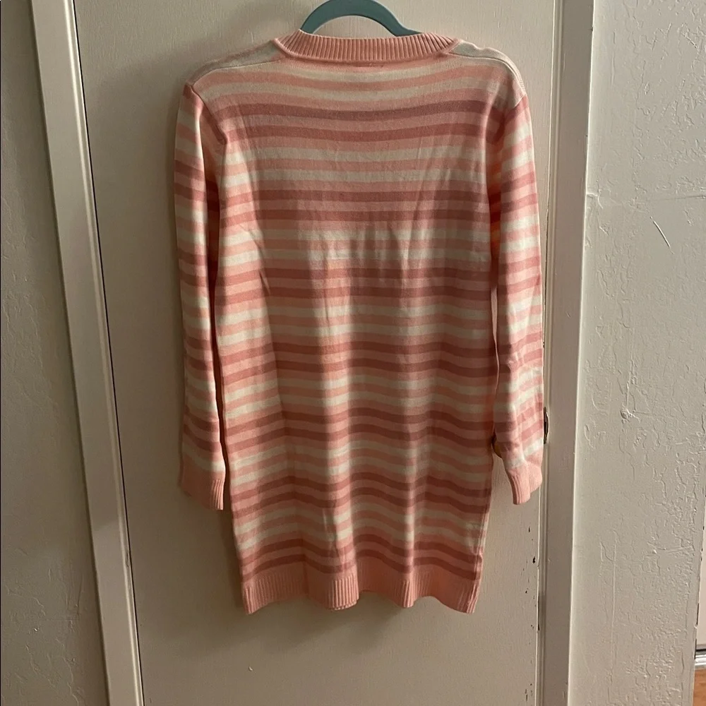 Pink and White Striped Lacoste sweater - Picture 3 of 6